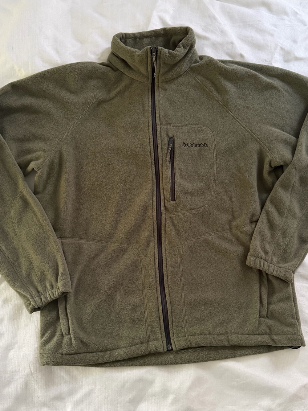 Columbia green fleece full zip men’s large